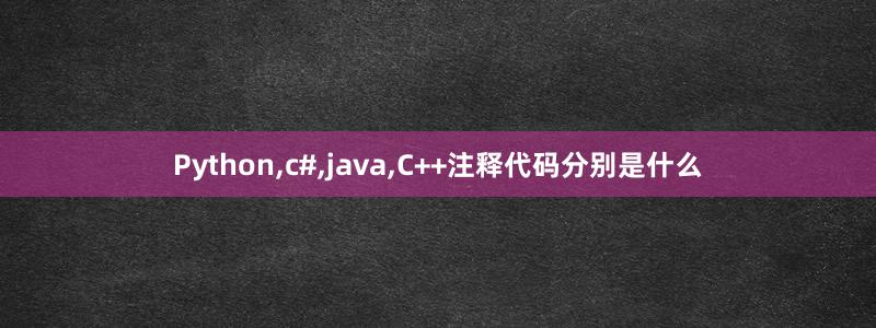 Python,c#,java,C++注释代码分别是什么