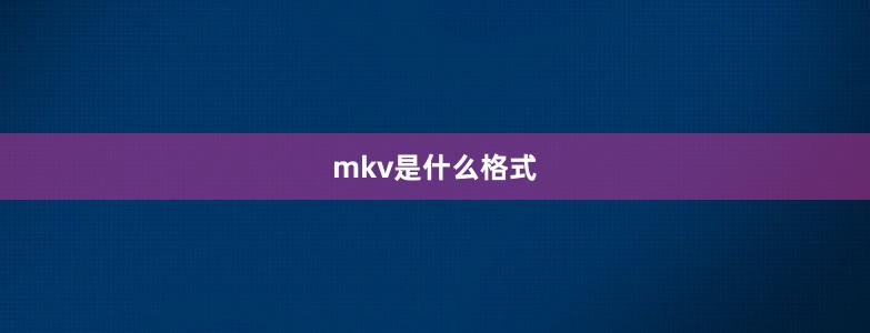 mkv是什么格式